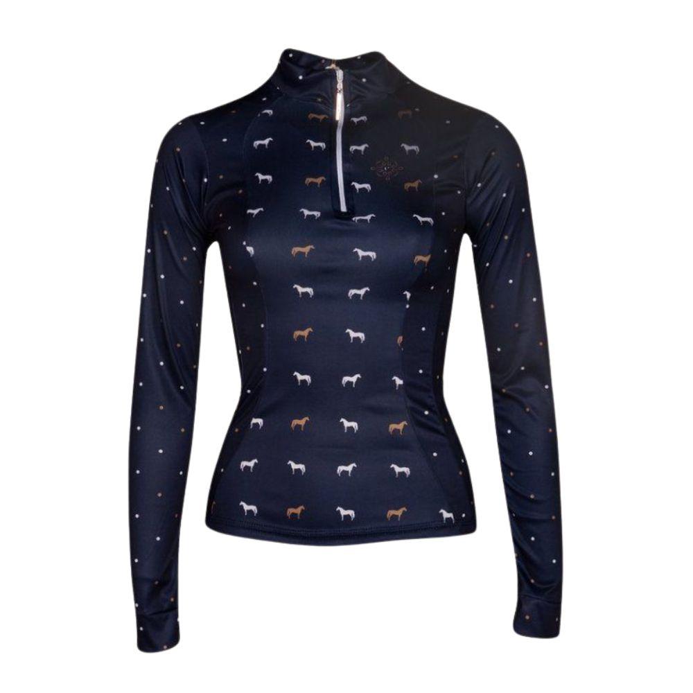 Custom Equestrian Show Shirts Blue With Design